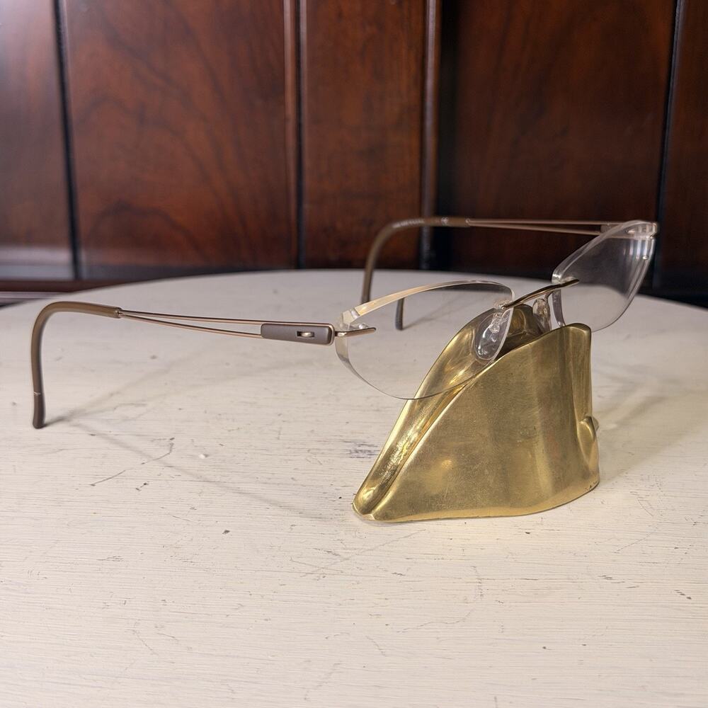 TITAN Silhouette 7661 40 6058 Titanium Brown Rimless Eyeglasses Frames 19 140